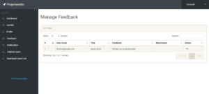 User Management System Manage Feedback