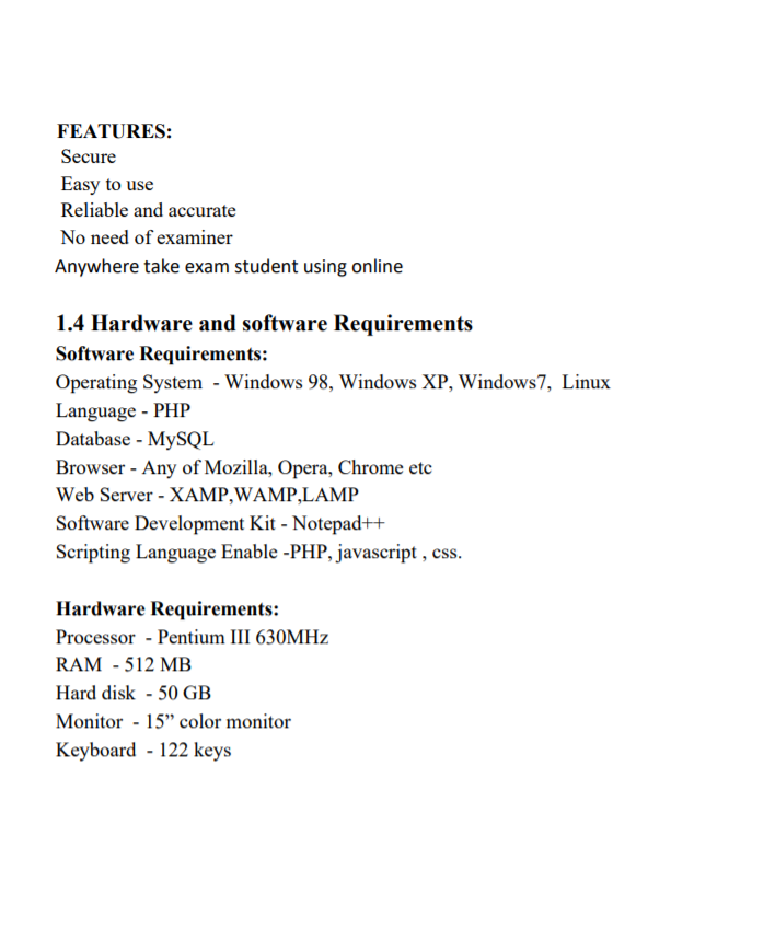 Project Report On Advance Online Examination System