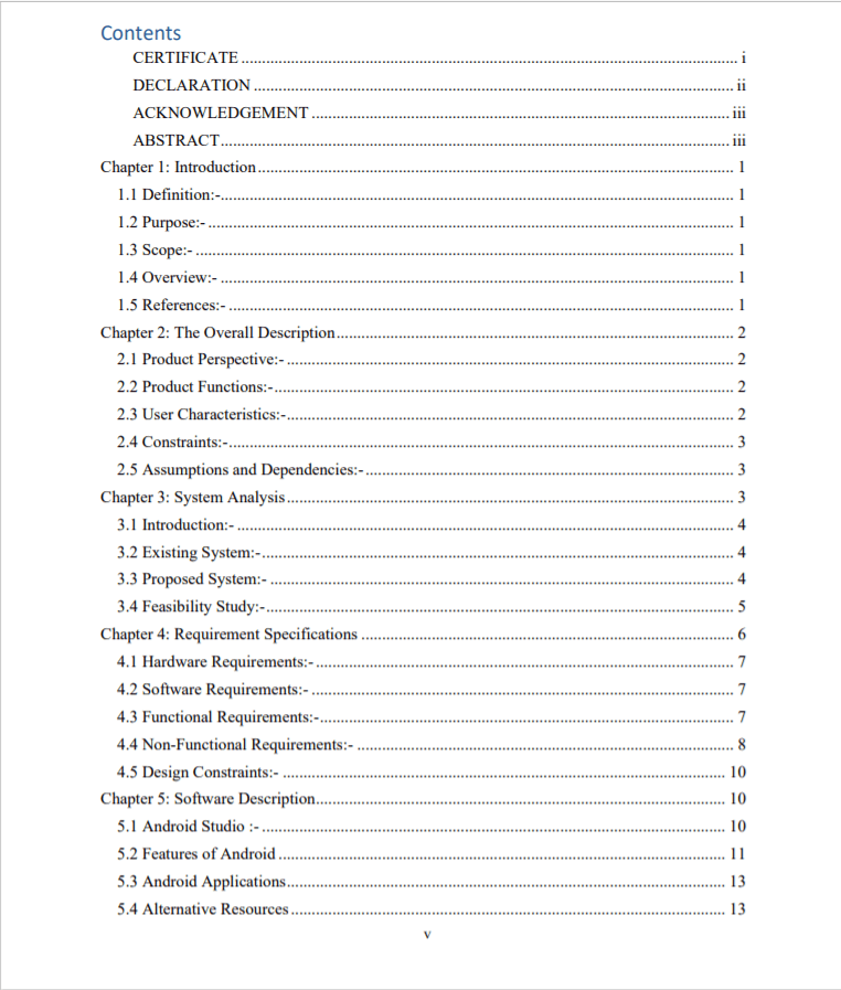 Android Attendance Management System documentation, report, synopsis