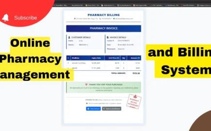 Pharmacy Management and Billing System in PHP MySQL