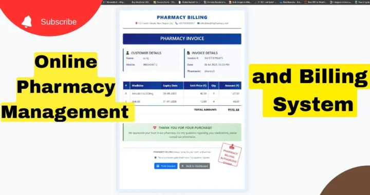 Pharmacy Management and Billing System in PHP MySQL