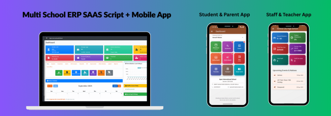Multi School ERP SAAS Script + Mobile App (1)