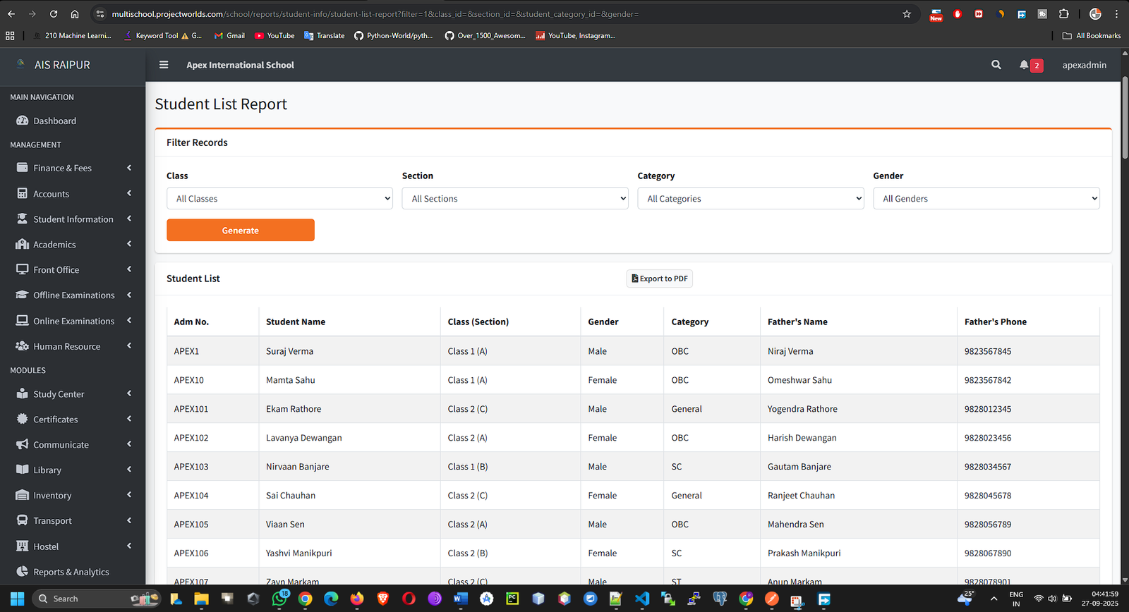 Reports_StudentList_Filtered