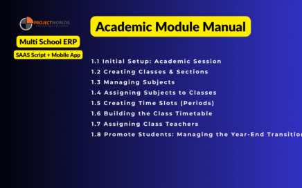 Academic Module ProjectWorlds Multi School ERP SAAS